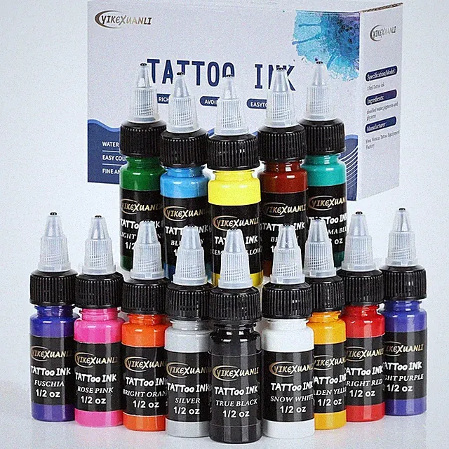 15ml 14color Tattoo Ink Pigment box Body Art Beauty Paints Makeup Semi-permanent