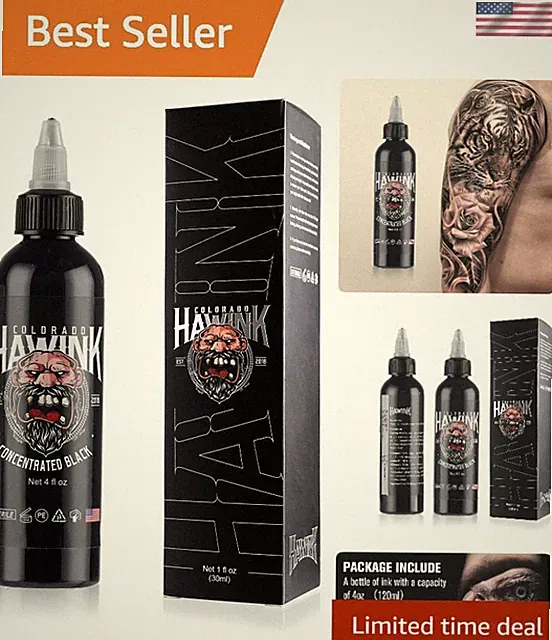 4oz Black Tattoo Ink - Concentrated, Long-Lasting & Artist Approved