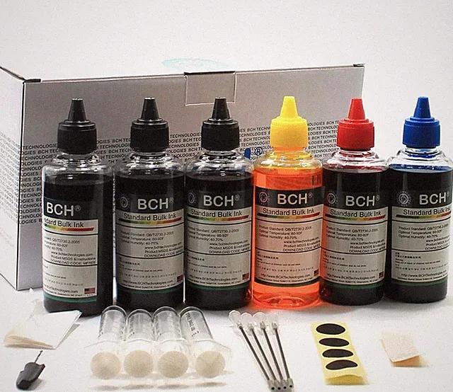 BCH Standard Printer Refill Ink Kit – 600Ml Bulk Dye Ink (3X Black, Cyan, Magent