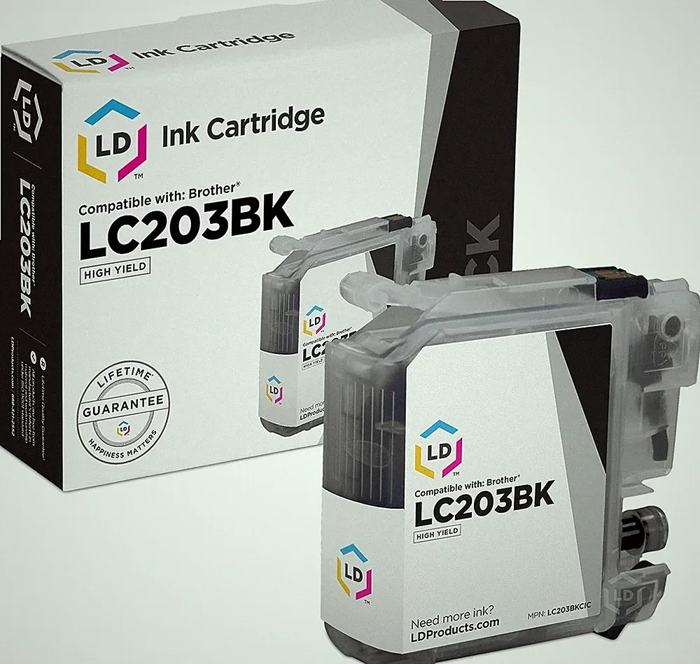 Compatible Ink Cartridge Replacement for LC203BK High Yie (Black) Compatible wi