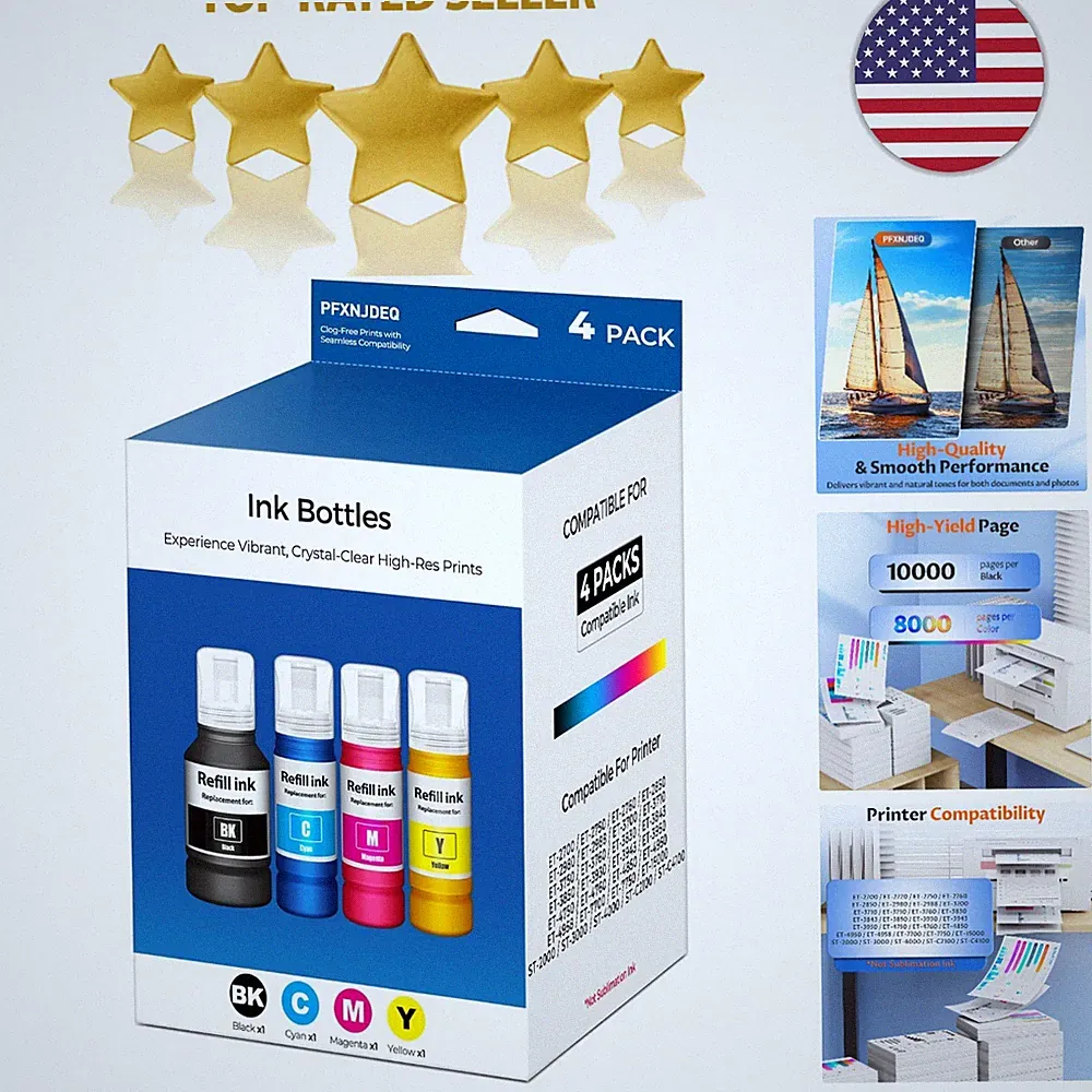 Long-Lasting Ink Refill Bottles for Epson Printers