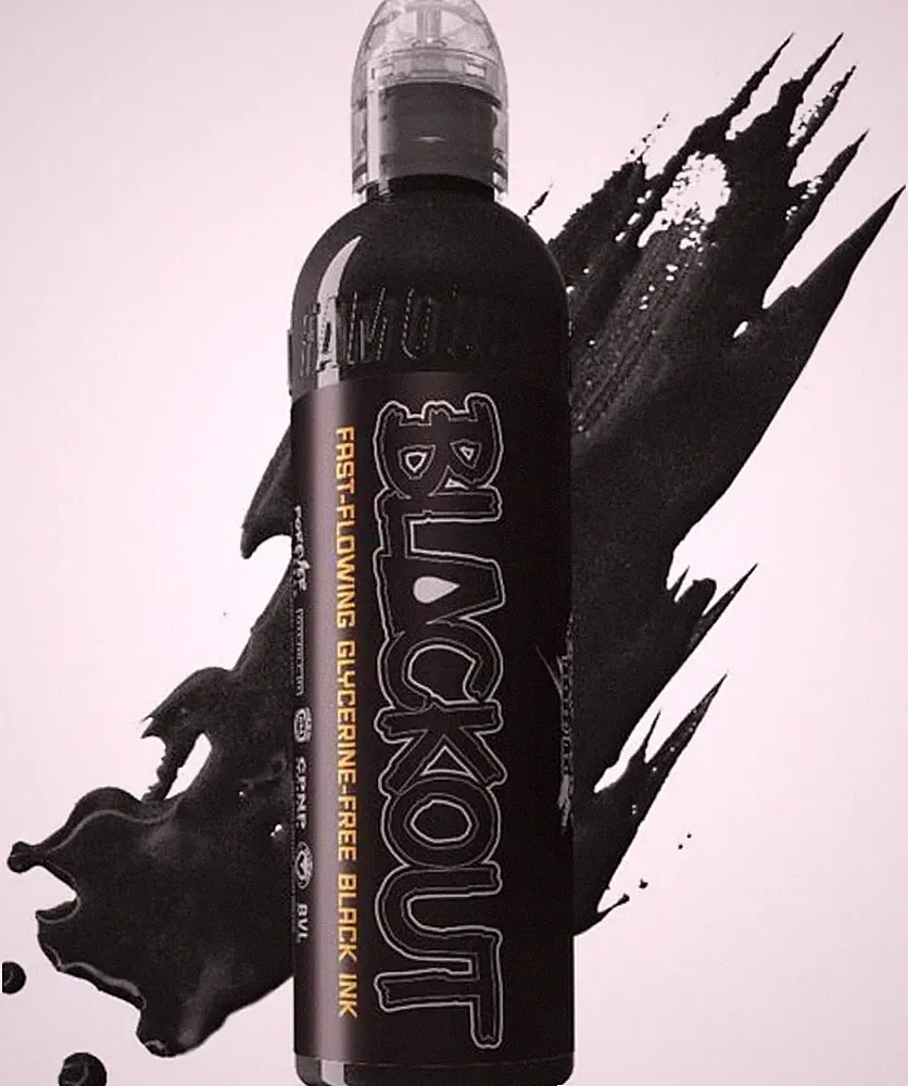 World Famous Blackout Black Tattoo Ink - Ultra-Thin, Long Lasting Black Ink for